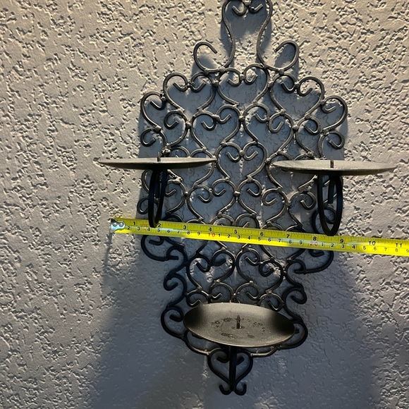 Black Metal Wall Sconce Set - Picture 5 of 10